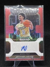 2022-23 Prizm Draft Picks Michael Devoe Sensational Signatures Prizm Red #/199