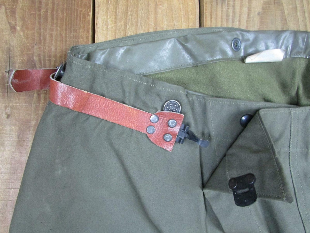Vintage 1950s US Army OD Firemens Trousers Bunking