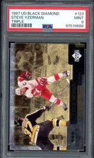 Steve Yzerman Card 1997-98 UD Black Diamond Triple (pop 2) #123 PSA 9