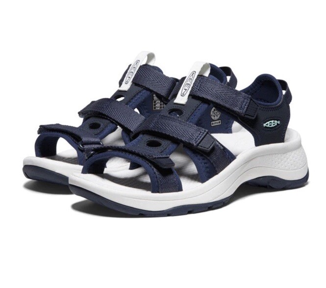 NEW KEEN sandali donna taglia 10 M Astoria West punta aperta blu nero 1024871