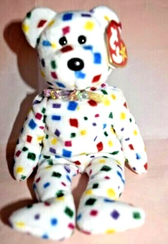 Vintage TY BEANIE BABY Bear 1999 TY2K w/ hanging Heart & Tush TAGS, RETIRED