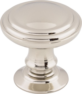 Top Knobs TK320PN Reeded 1 1/4'' Diameter Round Knob Polished Nickel