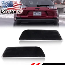 2PCS Smoked Lens Rear Bumper Tail Reflector Lights For 2019-2023 Jeep Cherokee