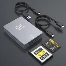 CFexpress Type B & SD Card Reader, USB 3.2 Gen 2 10Gbps High-Speed Adapter