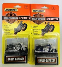 (2) Matchbox Die Cast Harley Davidson Sportster Motorcycles 1993 - NIP