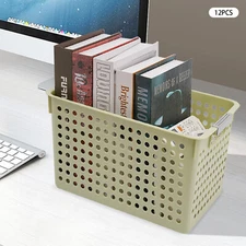 12 Pcs Storage Basket Organizer Bin Portable Stackable Weave Storage Box Basket