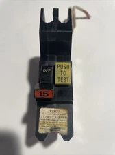 ONE  Federal Pacific NA115GF,,  1 Pole 15 A GFI ,GFCI Stab Lok Breaker , 120V