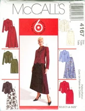 McCall's 4167 Misses Jackets & Skirts Sewing Pattern Uncut