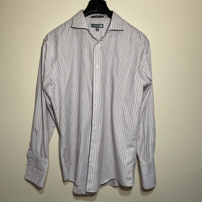 Nordstrom Rack Shirt 34/35 Trim Fit Non Iron Button Up Striped