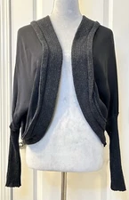 Cashmere/Wool/Silk Blend Women’s Sweater Open Front Cropped Quiet Luxury