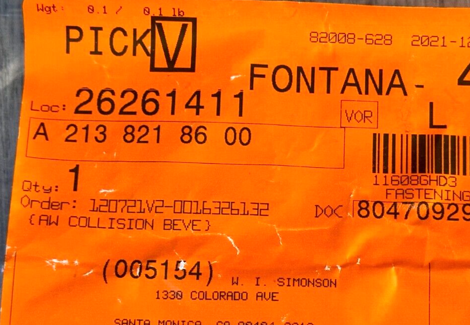 BRAND NEW | 2017-2020 MERCEDES E CLASS FASTENING FRAME, 2138218600  