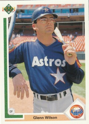 FREE SHIPPING-MINT-1991 Upper Deck Glenn Wilson #515-PLUS ASTROS BONUS CARDS