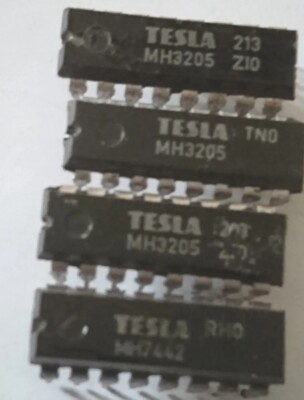 1+3x IC Baustein Tesla MH 3205 +  MH7442, 4-Line BCD to 10-Line Decimal Decoder