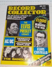 RECORD COLLECTOR MAGAZINE-ELVIS PRESLEY/ELVIS COSTELLO on cvr-MARCH 1987