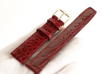 Gucci 17 mm S, Dark Red Watch Band Leather, Model 2200M 3000M 7600M.