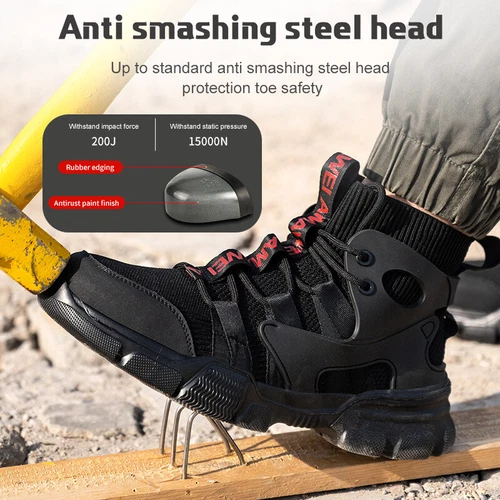 Herren Sicherheitsschuhe Stahlkappe Laufschuhe rutschfest verschleißfest Anti-Punktion - Bild 6 von 32