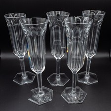 DAMAGED Baccarat Crystal France Malmaison Champagne Flute Glasses CHIPS Set of 5