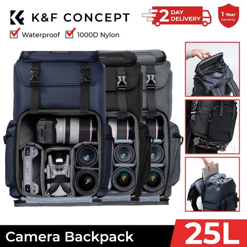 K&F Concept 25L Large Travel Camera Lens Bag Backpack Waterproof for