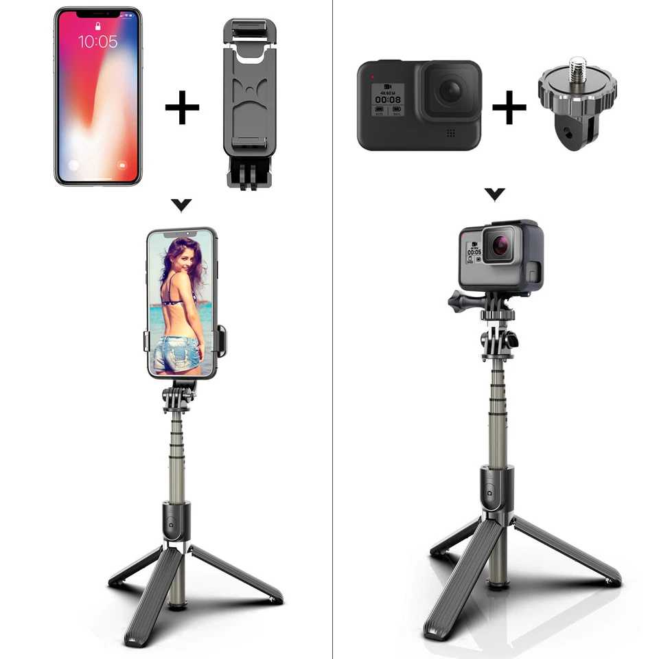 Штатив для селфи Bluetooth беспроводной пульт дистанционного управления поворот на 360° выдвижной - Изображение 3 из 4