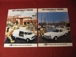 1973 Chevy Van Vega Truck Sales Brochure lot Booklet Catalog