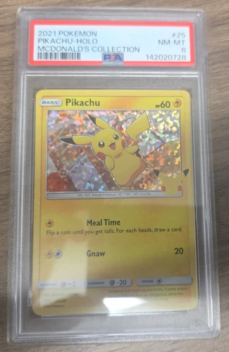 pokemon 25th anniversary pikachu mcdonalds holo 25/25 PSA 8 card
