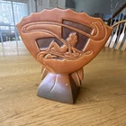 Roseville Art Deco Ceramic Brown Vase 783-7 Abstract Art Pottery