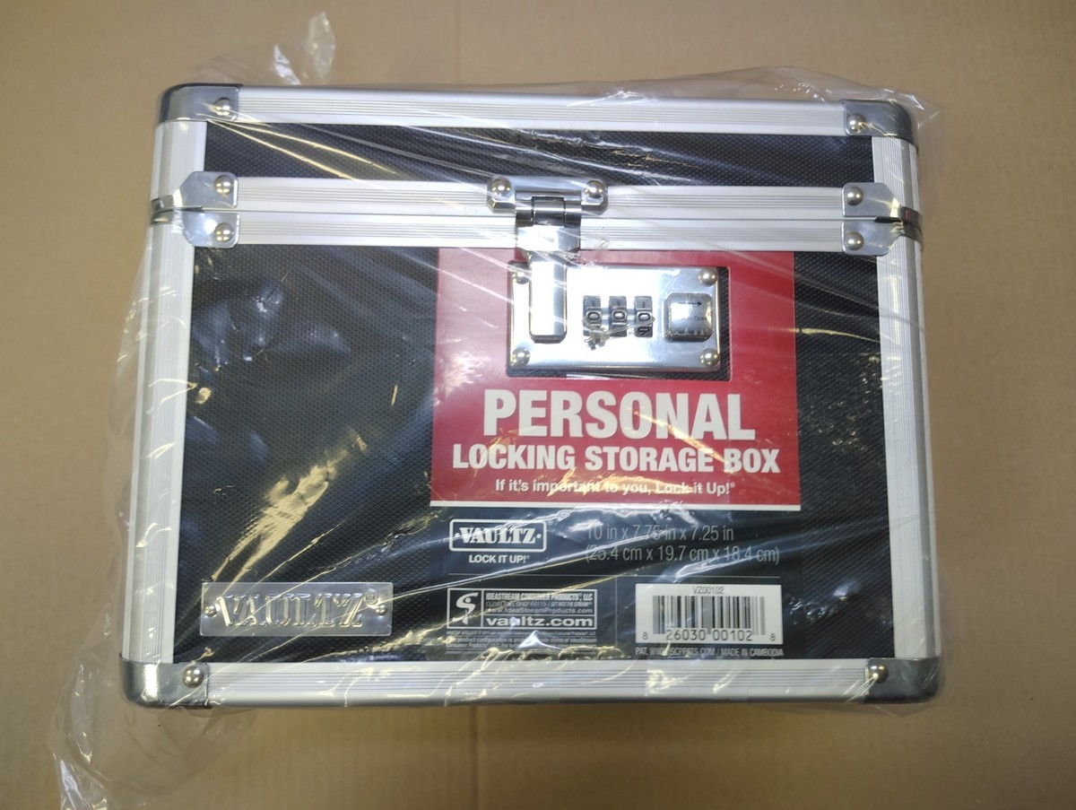 Vaultz Personal Storage Box 7 3 - 4in.H x 10in.W 1 4in.D Black for