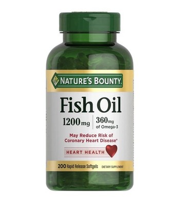 Nature's Bounty Fish Oil 1200mg Omega-3 Softgels 200 Ct Exp 10/2027 NEW SEALED