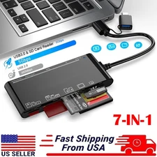 7 in 1 High Speed USB 3.0 USB C Memory Card Reader Adapter for Micro SD TF CF XD