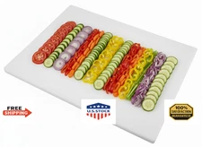 Thirteen Chefs Extra Large 24 x 18 Plastic Cutting Board - 1/2" Thick White HDPE