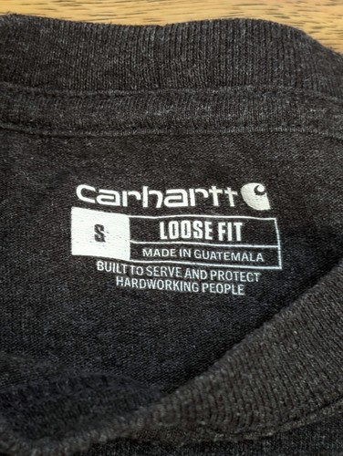 ⭐Mens Carhartt T Shirt Top Cotton Blend Heavyweight Short Sleeve Pocket Gray S - Picture 3 of 7