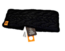 Timberland Fleece Lined Cable Knit Headband Ear Wrap Warmer Black New NWT