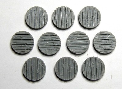 LSC-BASE138 - Wood Plank Boards -- 14mm Round x10 -- Last Stand Bases