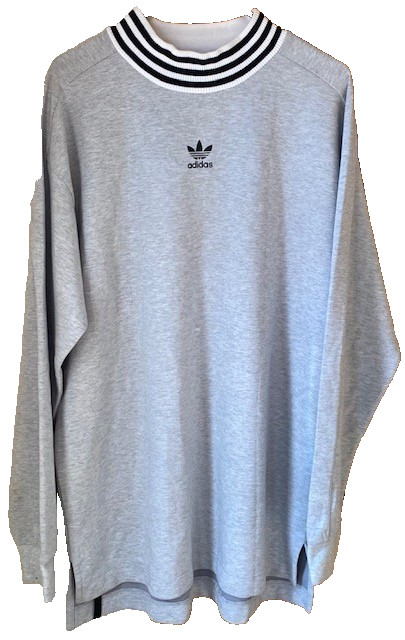 Adidas Men's Large Stripe Neck Vintage Old School B-Boy Style White image 2
