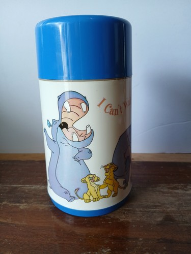 VINTAGE THE LION KING GREEN THERMOS ALADDIN DISNEY 8oz 6 5/8" 90'S KIDS - Picture 2 of 7