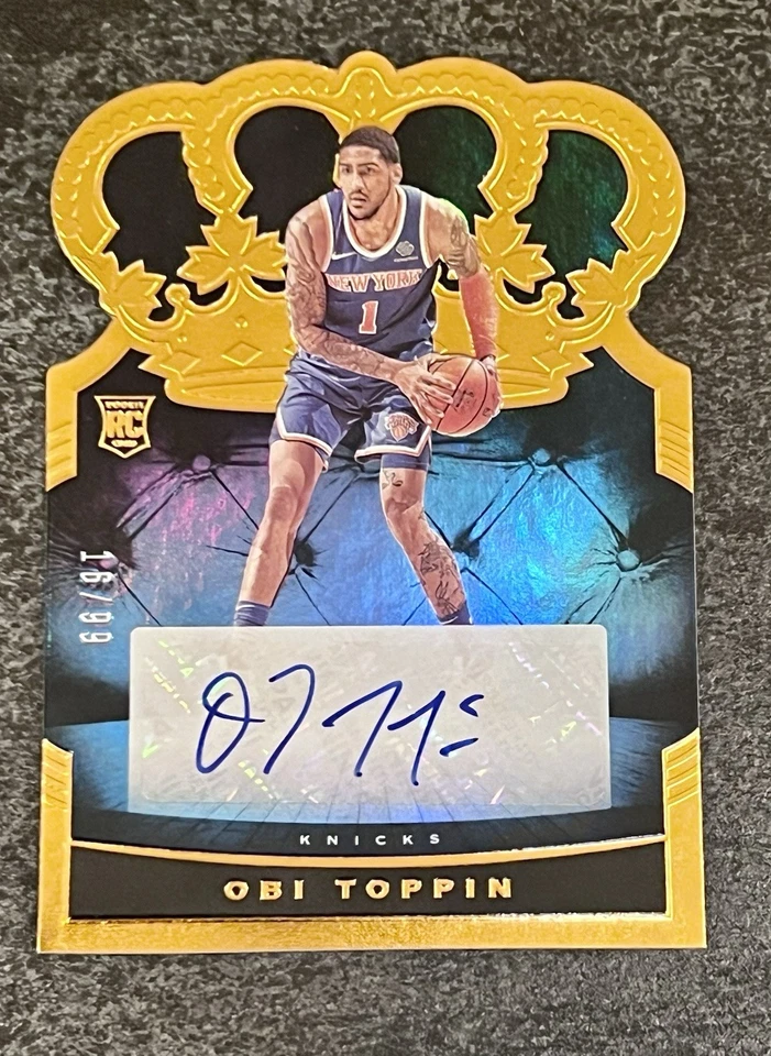 2020-21 Panini Crown Royale Rookie Autographs #RCA-OBI Obi Toppin Knicks /99 - Image 2 of 3