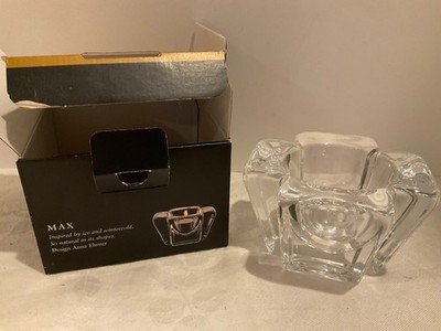 Orrefors Sweden Crystal MAX Votive Candle Holder Design By Anna Ehrner orig box