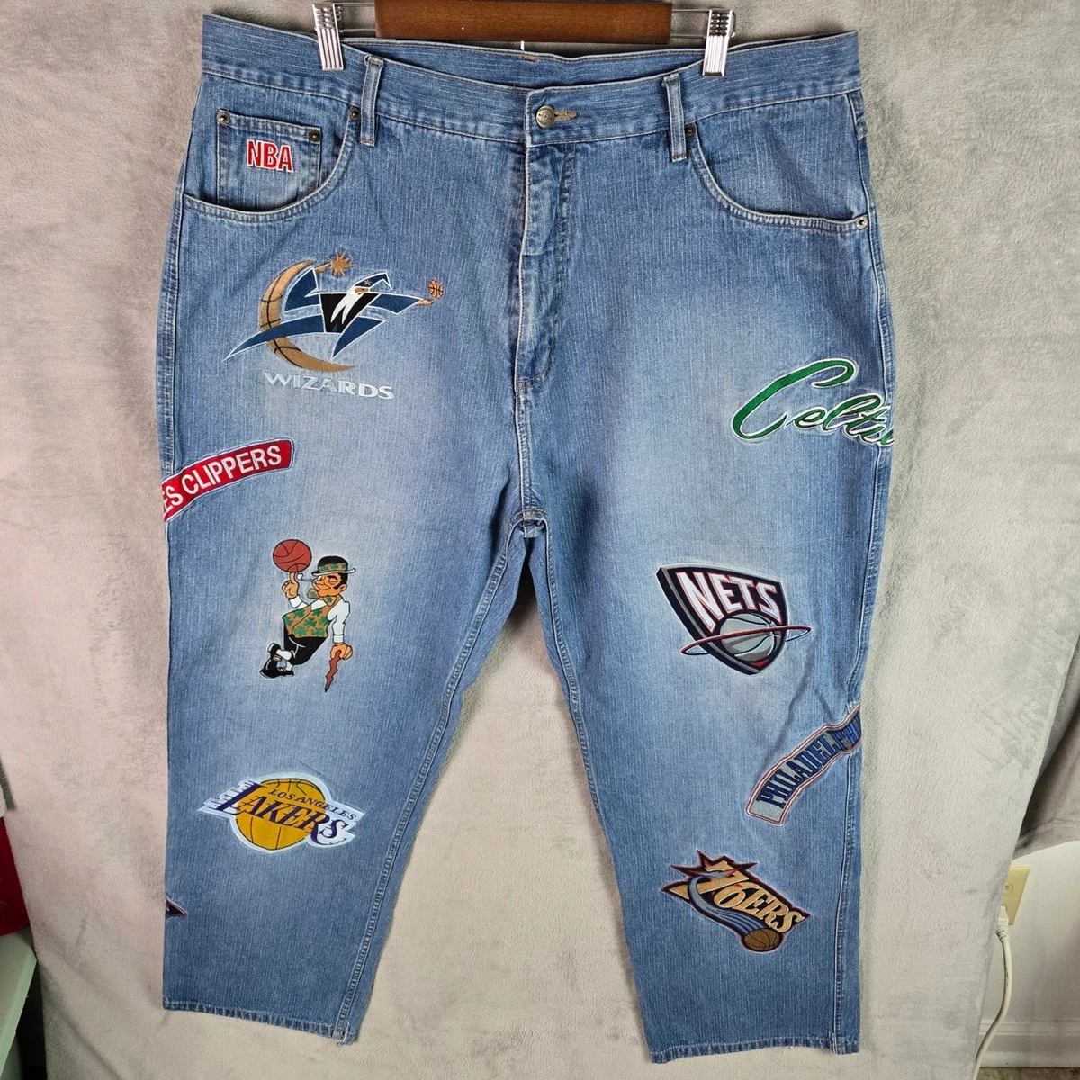 NBAデニムパンツ NBA” Patch Design Denim Pants - 古着屋グレープフルーツ ムーン