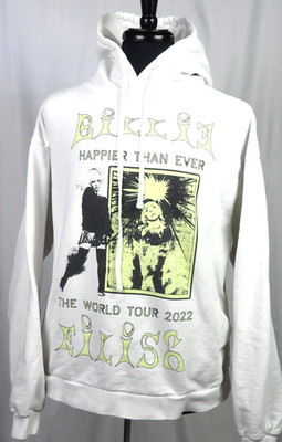 BILLIE EILISH Happier Than Ever 2022 Tour Dates Hoodie Sweatshirt Large