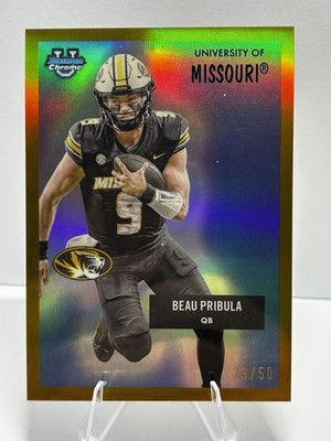 2025 Bowman Chrome U Beau Pribula Gold Refractor /50
