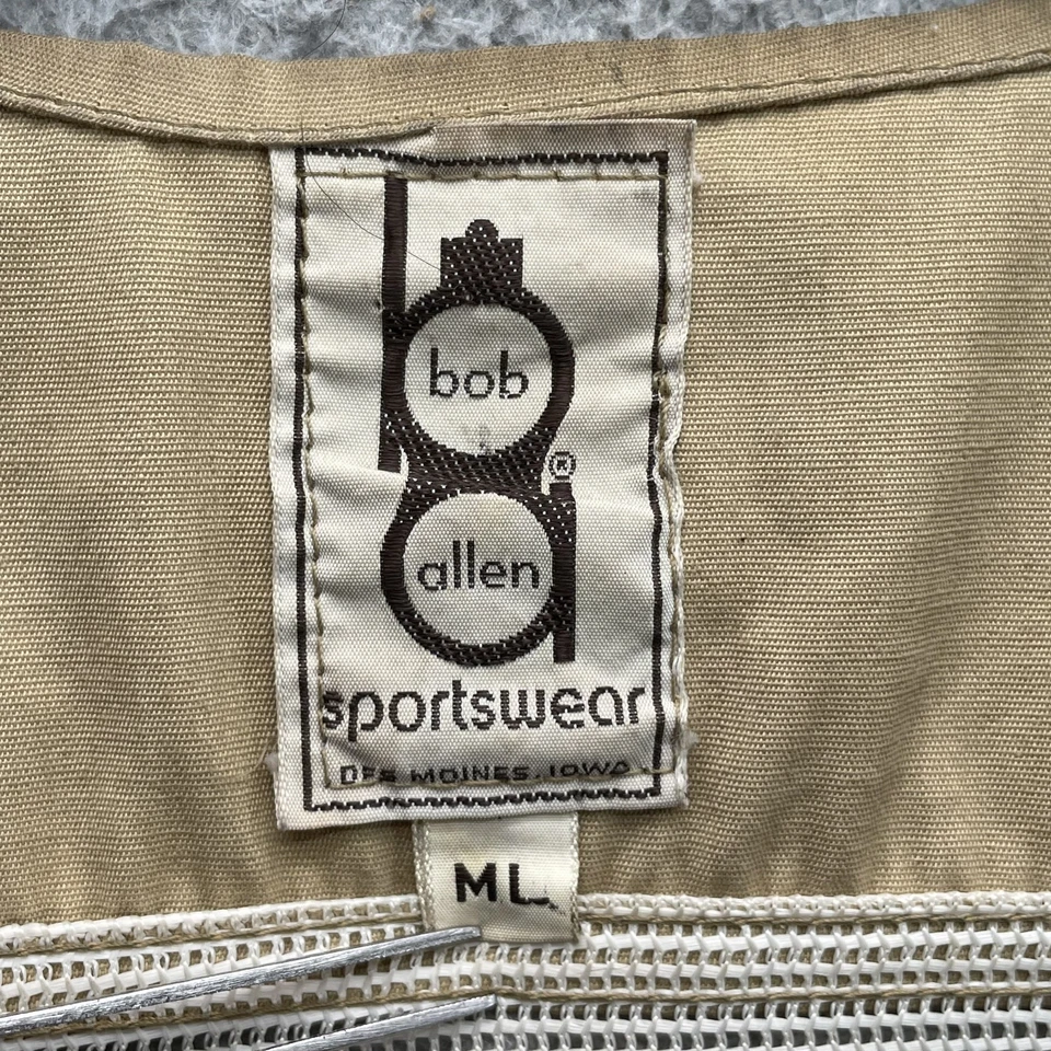 Chaleco de caza de tiro Bob Allen de colección para hombre M/L parche de gamuza ropa de trabajo utilitaria Foto 3 de 4
