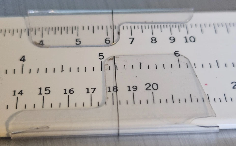 Regla deslizante de bolsillo vintage C-Thru Ruler Co. # 27 con estuche e instrucciones. 6 1/2" Foto 4 de 4