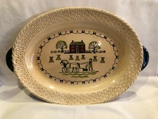 Vintage Metlox Poppytrail Homestead Provincial Lg. 22 1/2" Oval Serving Platter