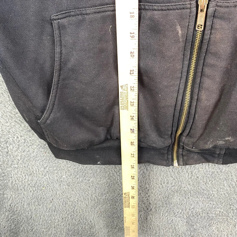 Walls Workwear Mens XL Black Insulated Quilted Lined Hooded Full Zip Jacket - Image 4 of 4