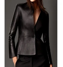 Women Genuine Lambskin Motorcycle Real Leather Slim fit Coat/Jacket for Biker