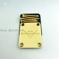 For Fender Strat Tele Electric Guitar Neck Plate Chrome Gold