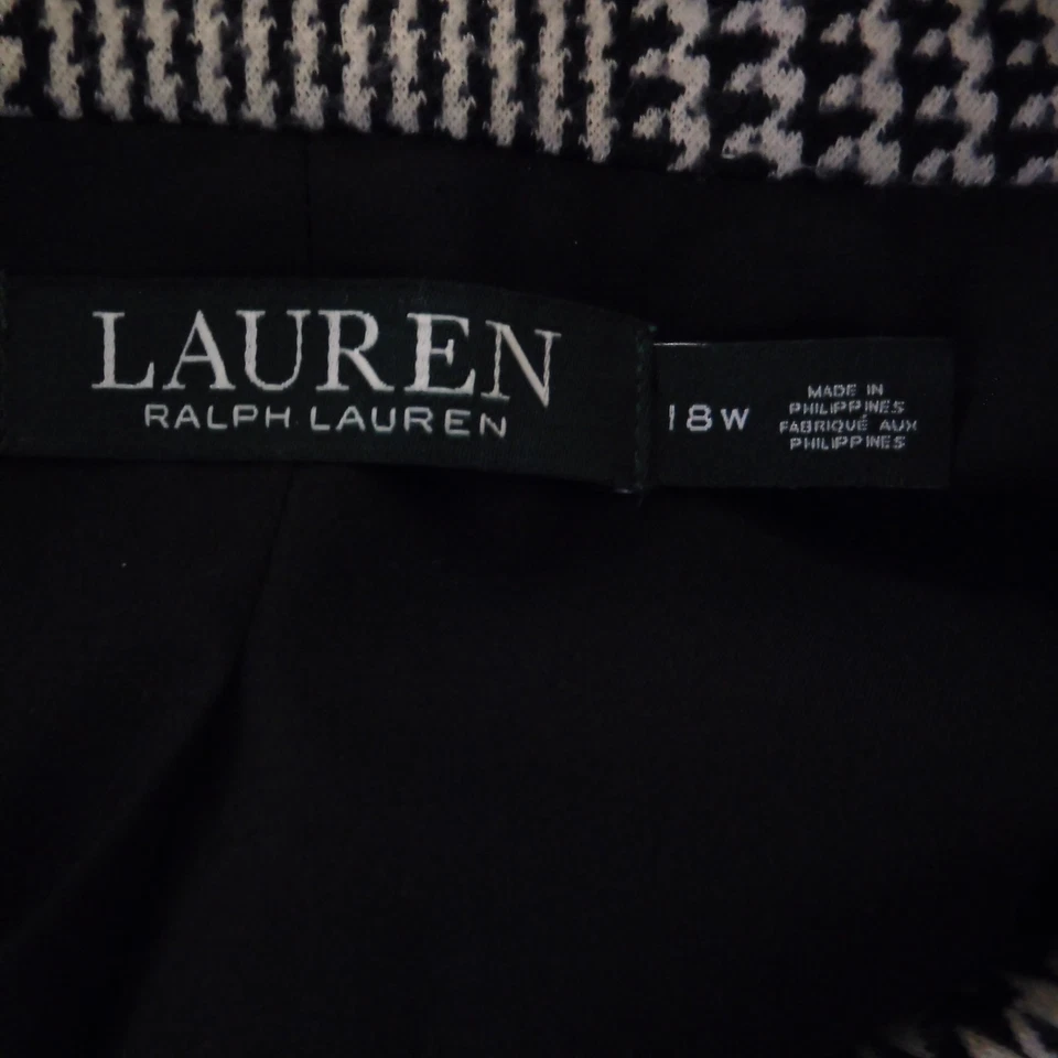 Blazer ecuestre de pata de gallo negro blanco talla 18W de colección Lauren Ralph Lauren para mujer Foto 4 de 4