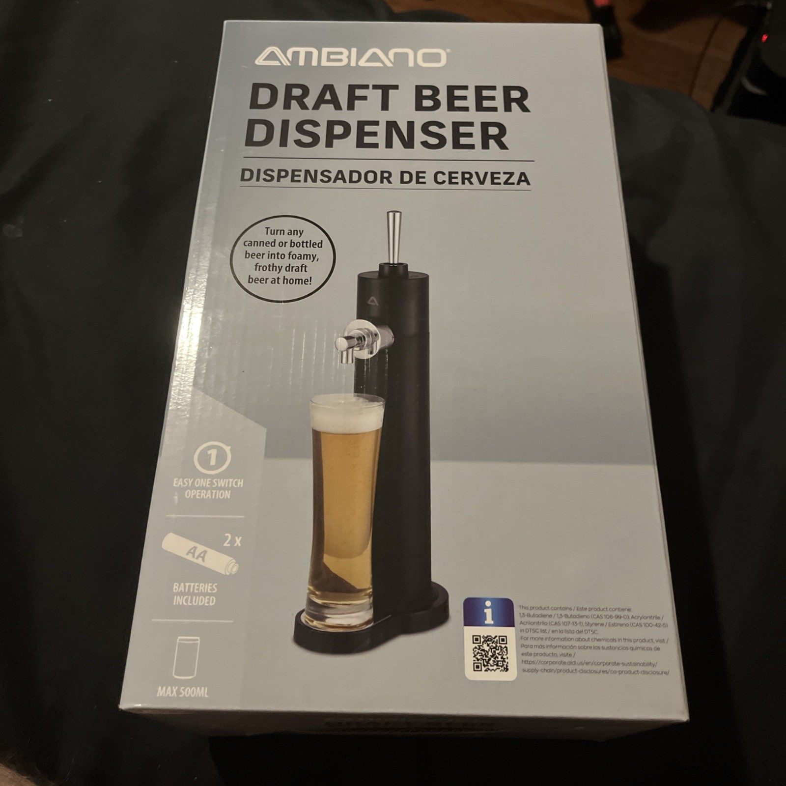 Ambiano Draft Beer Dispenser Brand New- Turn Any Canned Beer Into Draft At Home