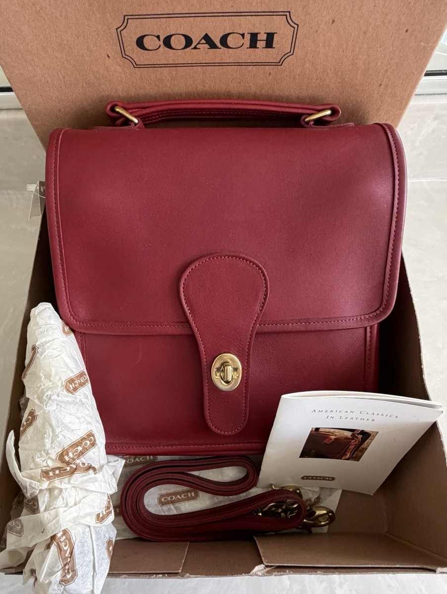 NWT COACH VNTAGE STATION RED CROSSBODY SATCHEL BAG USA 5130