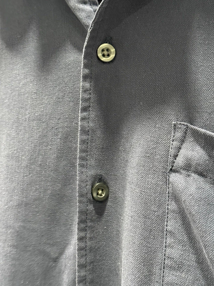 Joseph & Feiss Men's Blue 100% Silk Classic Fit Button Down Shirt Size Medium - Image 3 of 4